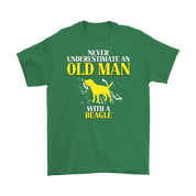 Beagle Gift, Never underestimate an old man with a Beagle, Grandpa tee, Unisex T-shirt, Grandfather gift, Grandfather t-shirt