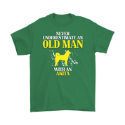 Akita Gift, Never underestimate an old man with an Akita, Grandpa tee, Unisex T-shirt, Grandfather gift, Grandfather t-shirt