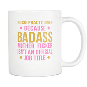 Nurse Practitioner Gold and Pink White Mug