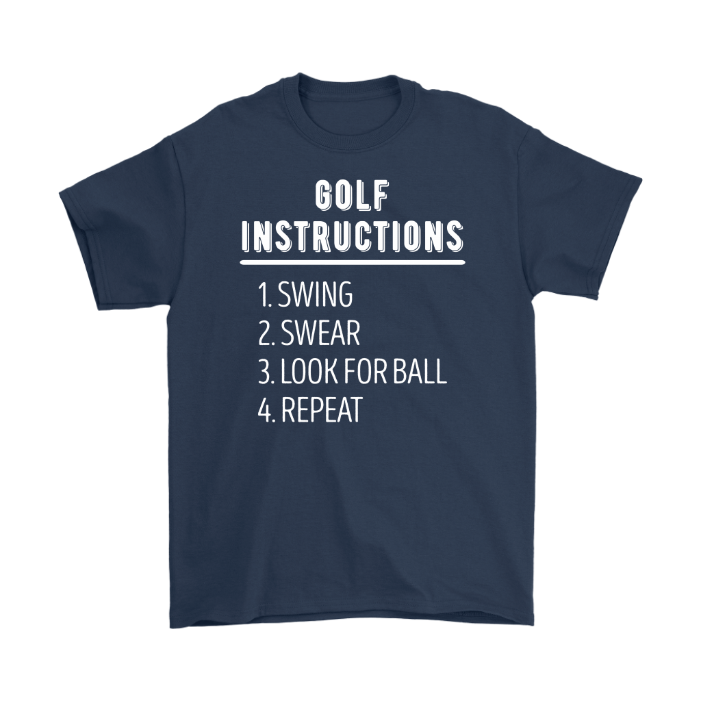 Golf Golf instructions: 1.Swing 2. Swear 3. Look for ball 4.Repeat Gift, Woman's tee, Unisex T-shirt, V-neck, Summer Apparel