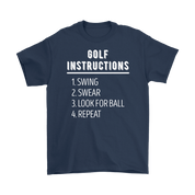 Golf Golf instructions: 1.Swing 2. Swear 3. Look for ball 4.Repeat Gift, Woman's tee, Unisex T-shirt, V-neck, Summer Apparel