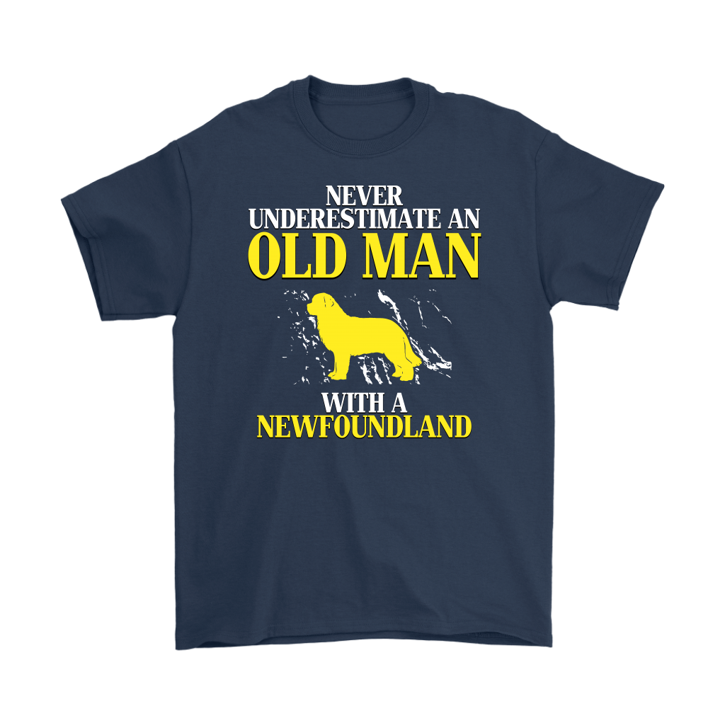 Newfoundland Gift, Never underestimate an old man with a Newfoundland, Grandpa tee, Unisex T-shirt, Grandfather gift, Grandfather t-shirt