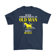 Beagle Gift, Never underestimate an old man with a Beagle, Grandpa tee, Unisex T-shirt, Grandfather gift, Grandfather t-shirt