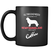 All this Dad needs is his Newfoundland and a cup of coffee