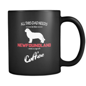 All this Dad needs is his Newfoundland and a cup of coffee