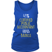 CPA Gift,49% Certified Public Accountant, Badass Woman's tank top, Racerback, Mens Tank top, Colleague gift, Profession