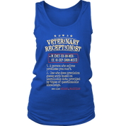 vet receptionist, Womans tank top, Racerback, Mens Tank top, Profession, Colleague gift, Coworker present, vet receptionist Gift