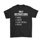 Golf Golf instructions: 1.Swing 2. Swear 3. Look for ball 4.Repeat Gift, Woman's tee, Unisex T-shirt, V-neck, Summer Apparel