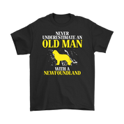 Newfoundland Gift, Never underestimate an old man with a Newfoundland, Grandpa tee, Unisex T-shirt, Grandfather gift, Grandfather t-shirt