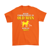 Akita Gift, Never underestimate an old man with an Akita, Grandpa tee, Unisex T-shirt, Grandfather gift, Grandfather t-shirt