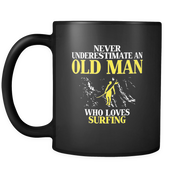Old man who loves surfing
