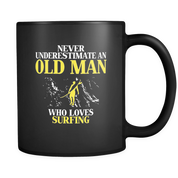 Old man who loves surfing