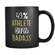 49% Athlete 51% Badass Black Mug