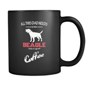 All this Dad needs is his Beagle and a cup of coffee-Black Mug