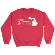Michigan Mitten smitten Gift, Crewneck long sleeve