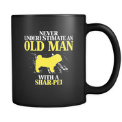 Never underestimate an old man with a Shar-pei