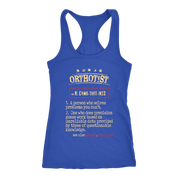 Orthotist, Womans tank top, Racerback, Mens Tank top, Profession, Colleague gift, Coworker present, Orthotist Gift