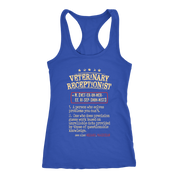 vet receptionist, Womans tank top, Racerback, Mens Tank top, Profession, Colleague gift, Coworker present, vet receptionist Gift