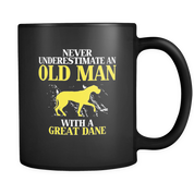 Never underestimate an old man with a Great dane