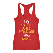 CPA Gift,49% Certified Public Accountant, Badass Woman's tank top, Racerback, Mens Tank top, Colleague gift, Profession
