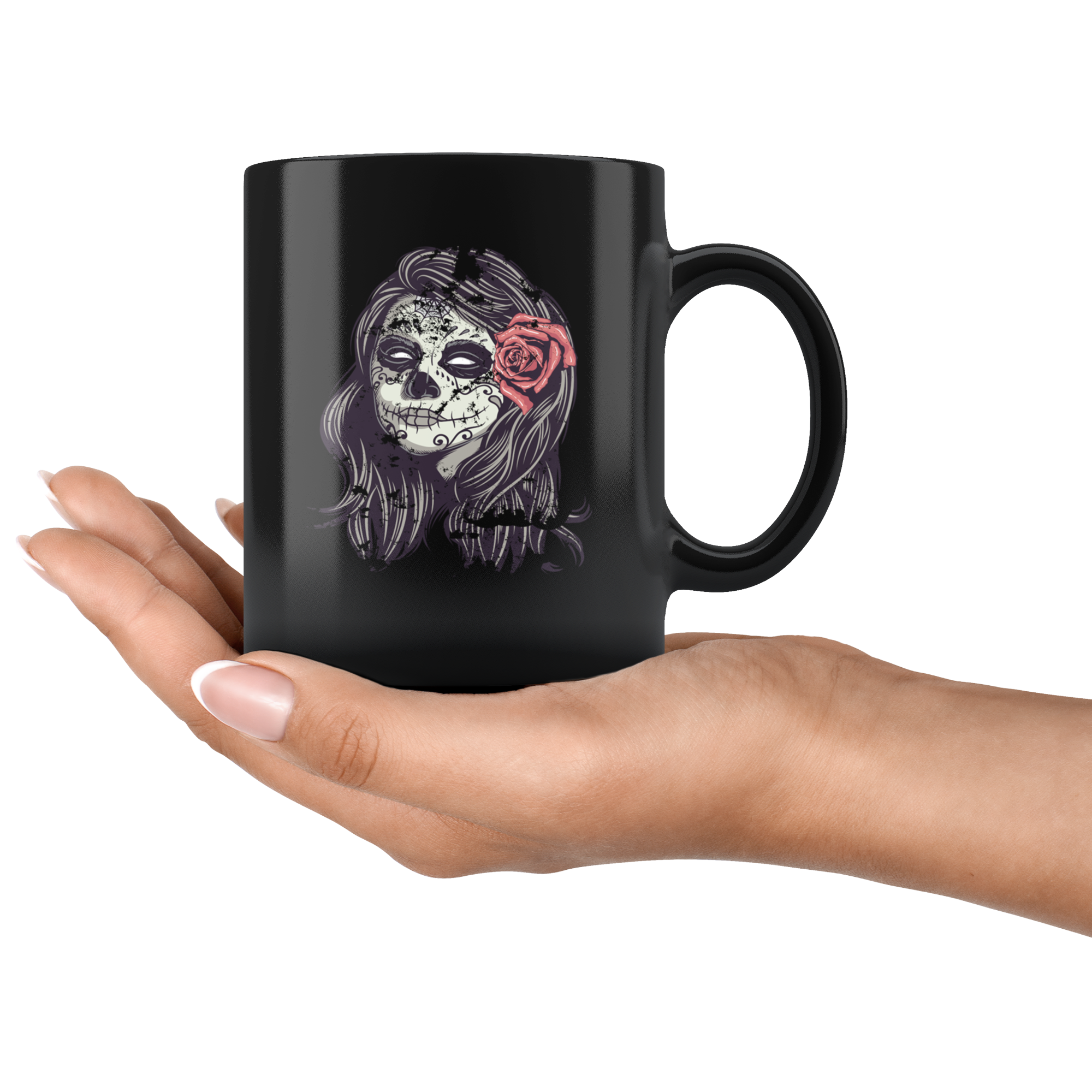 Funny mug - Sugar skull lady Mug 11oz Black
