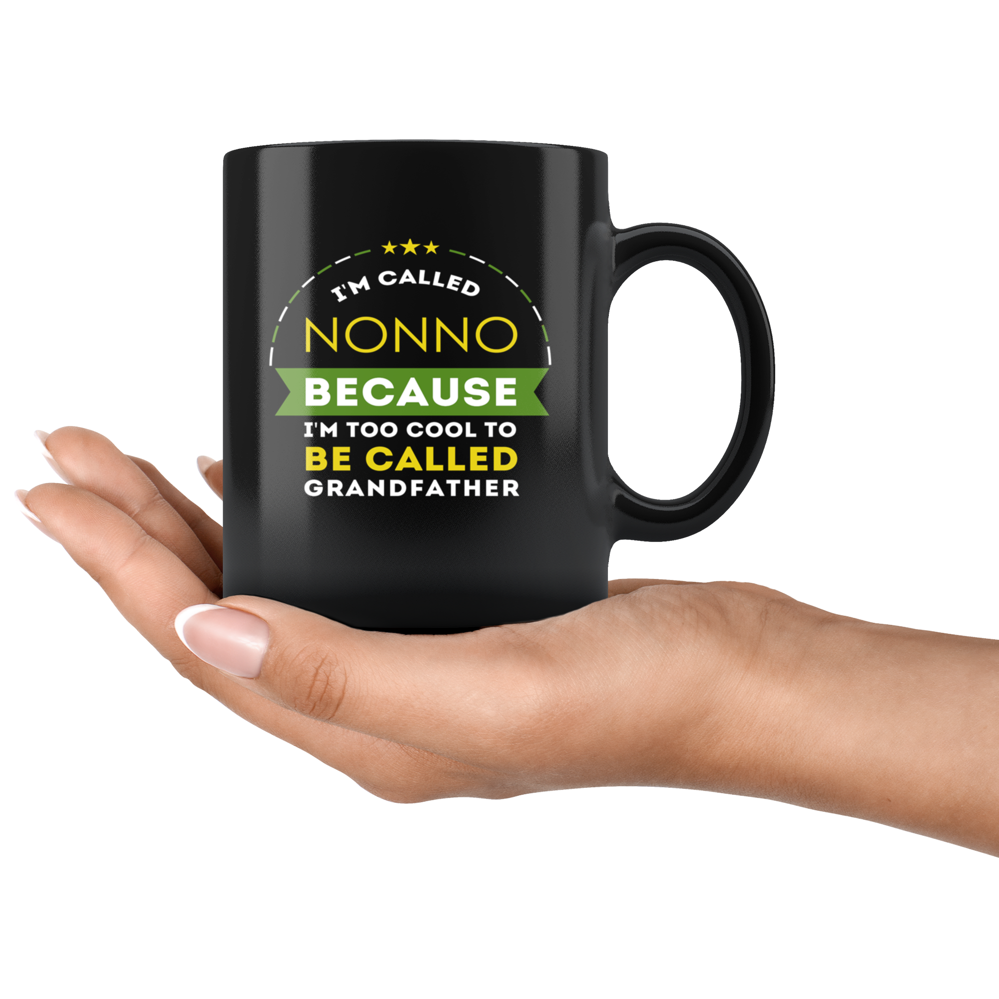 Father's Day Gift-I'm called nonno because i'm too cool to be called grandfather Grandpa Birthday Gift, Coffee Mug, Tea Cup 11oz Black