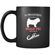 All this Dad needs is his Shar-pei and a cup of coffee