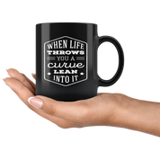 Mug Motorcycle Motorcycle Gifts - When life throws you a curve lean into it mug - Motorcycle Mug Motorcycle Coffee Mug (11oz) Black