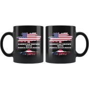 Mug Puerto Rican -American, Puerto Rican Heritage - American grown with Puerto Rican roots mug - Puerto Rican Gift (11oz) Black