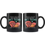 Mug Veterinary gifts Veterinarian mug - Nurses care for one species vet techs care for them all mug - Veterinary coffee cup Black (11oz)