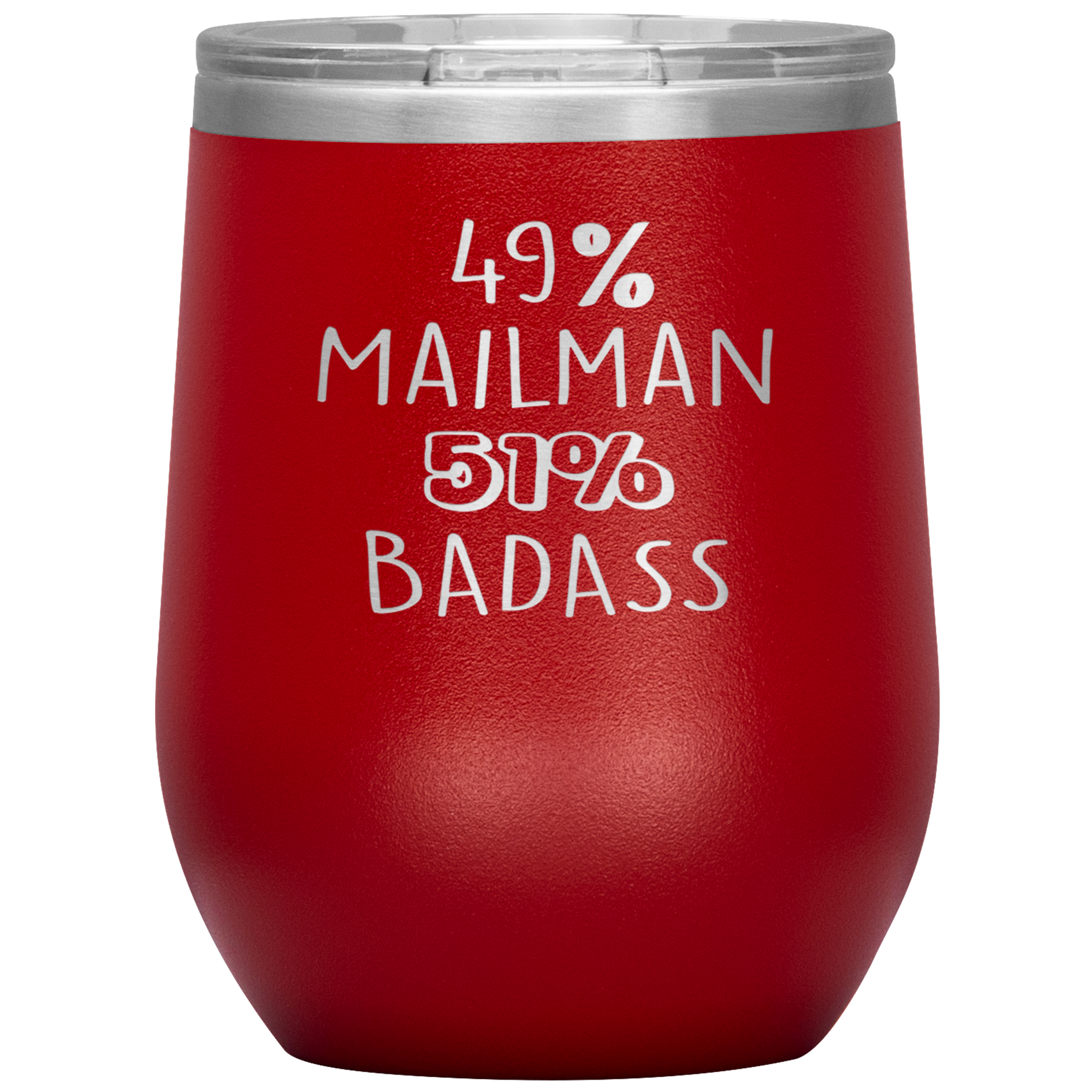 Mailman Gift, 49% Mailman, Badass, 12oz Tumbler, Travel mug, Coffee Tumbler, Present for Mailman Colleague