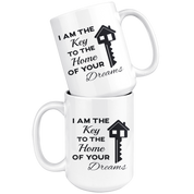 Real Estate, Real Estate Agent-I Am The Key-Birthday Present, Christmas Gift, White Mug 15oz