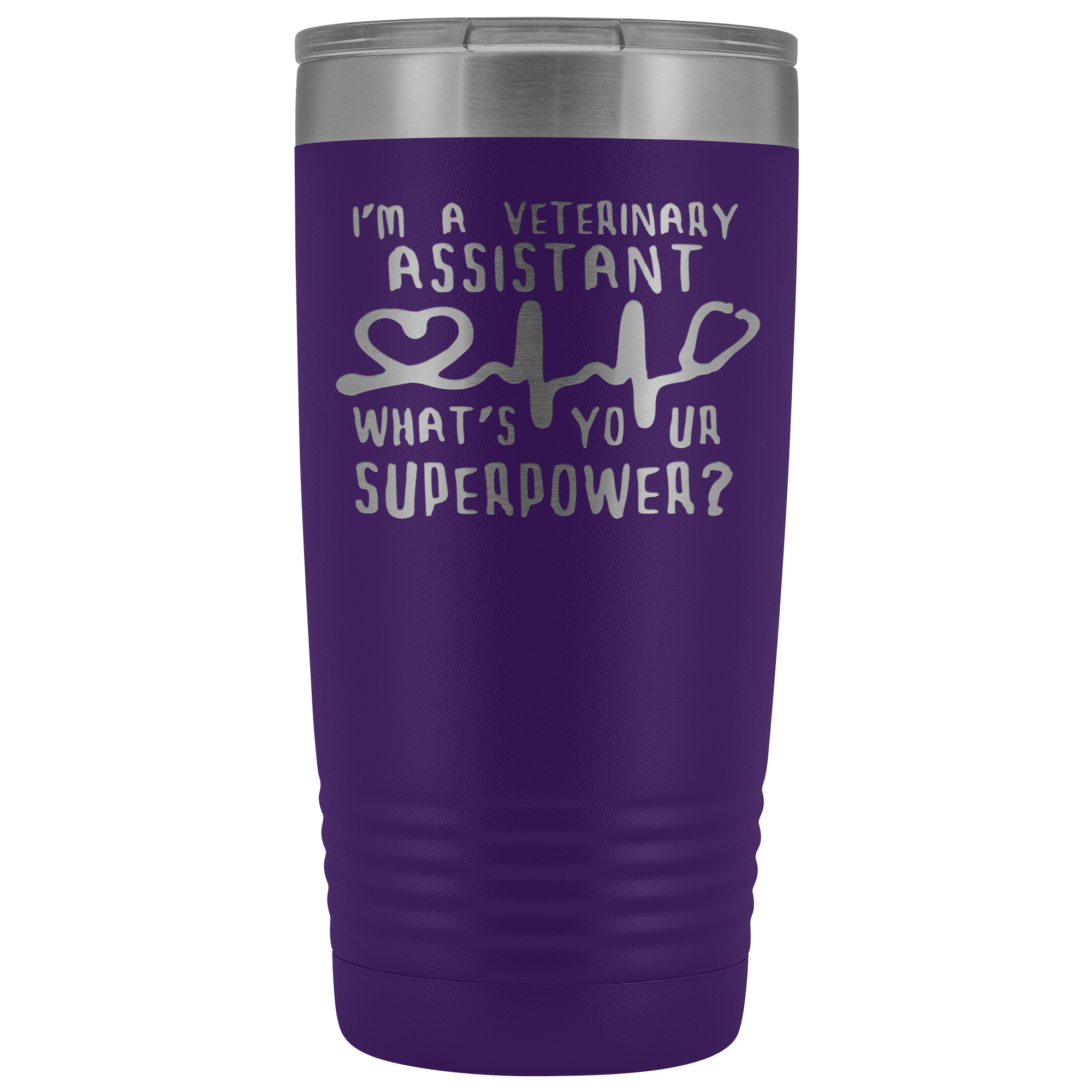 Veterinary Assistant Gift, I'm a veterinary assistant, what's your superpower?, 20oz Tumbler, Travel mug, Coffee Tumbler, Tea Tumbler