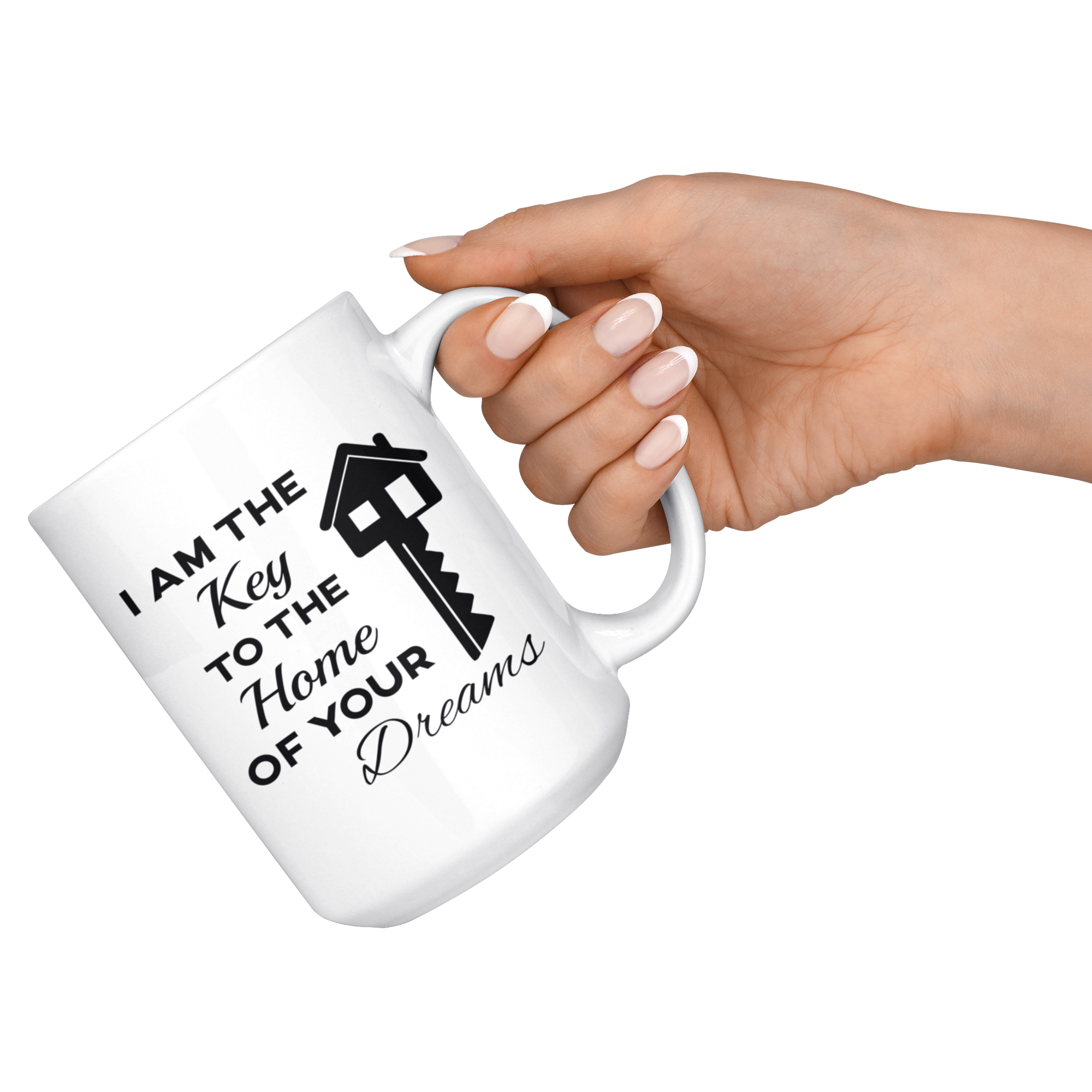 Real Estate, Real Estate Agent-I Am The Key-Birthday Present, Christmas Gift, White Mug 15oz
