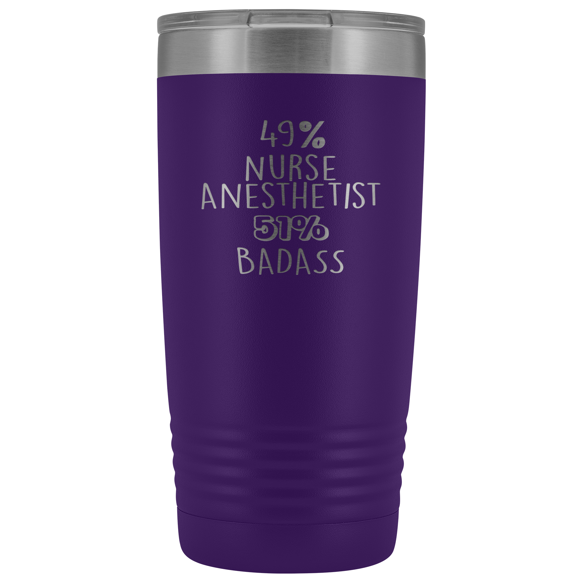 Nurse Anesthetist Gift, 49% Nurse Anesthetist, Badass, 20oz Vacuum Tumbler, Travel mug, Coffee Tumbler, Present for Nurse Anesthetist Colleague