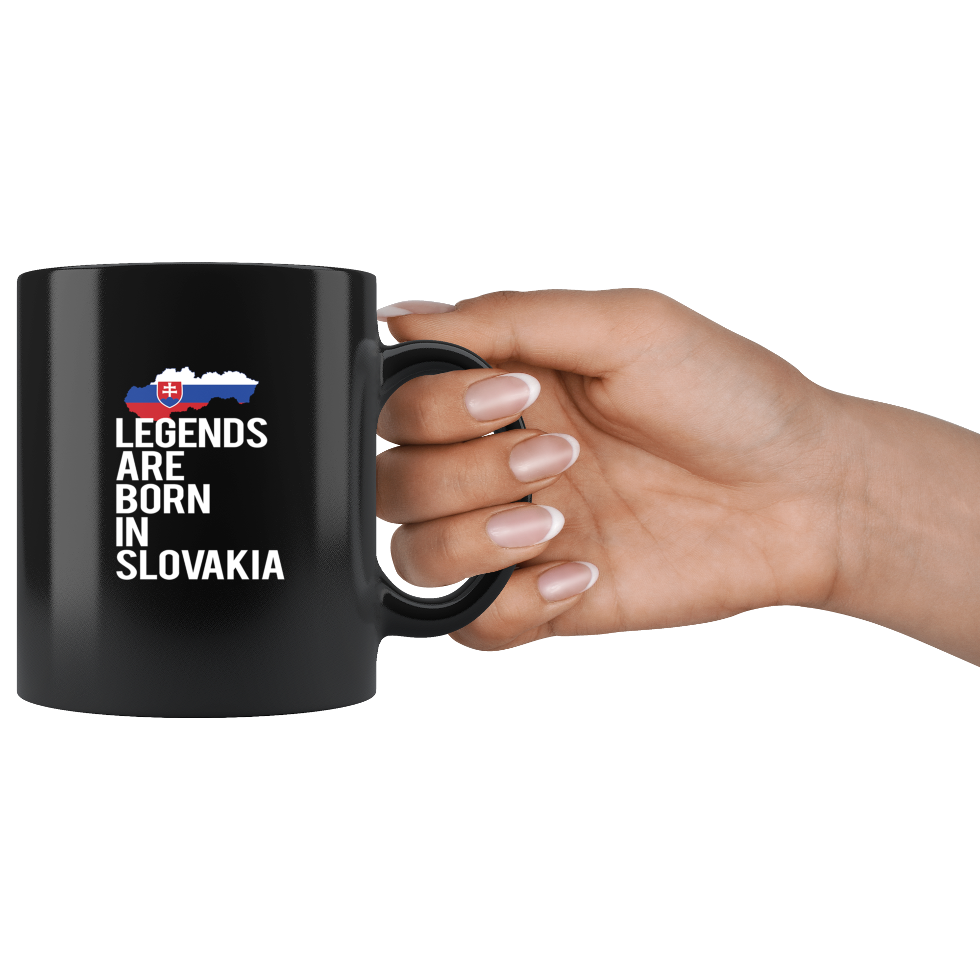 Black mug for people born in Slovakia, Gift for Coffee or Tea lover, Christmas gift for person born in Slovakia