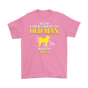 Akita Gift, Never underestimate an old man with an Akita, Grandpa tee, Unisex T-shirt, Grandfather gift, Grandfather t-shirt