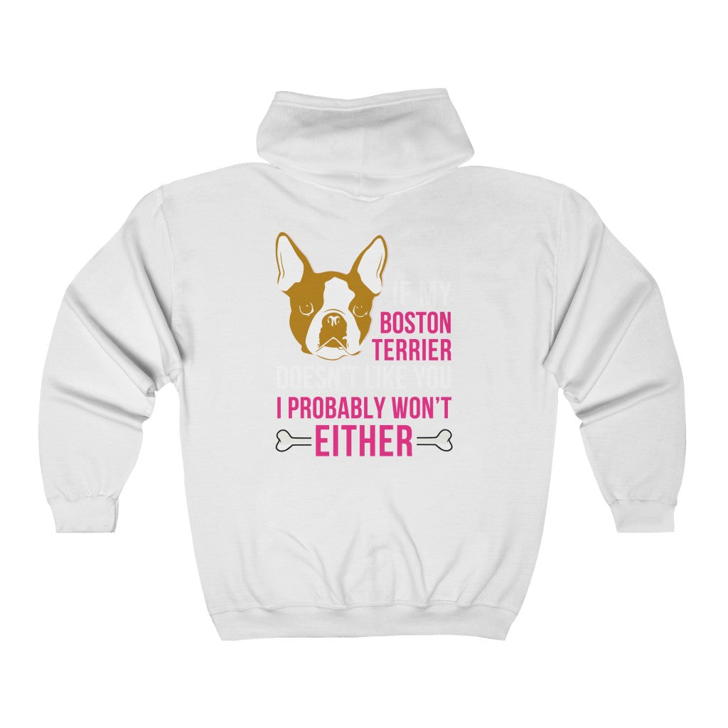 [Printify] Boston Terier Unisex Heavy Blend™ Full Zip Hooded Sweatshirt