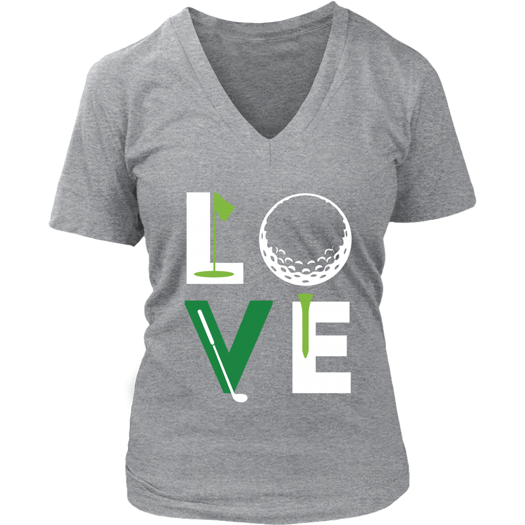 Golf Love Gift, Woman's tee, Unisex T-shirt, V-neck, Summer Apparel