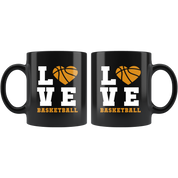 Mug Basketball Gifts - Love basketball - Basketball Mug Basketball Coffee Cup (11oz) Black