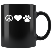 Mug Vet Tech gifts Veterinarian mug - Peace love paws mug - Vet Nurse coffee mug Veterinary coffee cup Black (11oz)