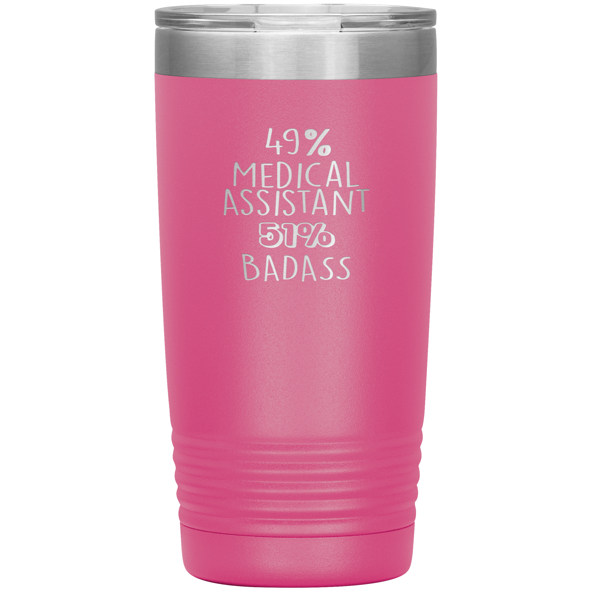 Medical Assistant Gift, 49% Medical Assistant, Badass, 20oz Vacuum Tumbler, Travel mug, Coffee Tumbler, Present for Medical Assistant Colleague