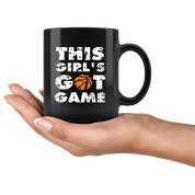 Mug Basketball Gifts - This girl's got game - Basketball Mug Basketball Coffee Cup (11oz) Black