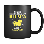 Old man with a Havanese