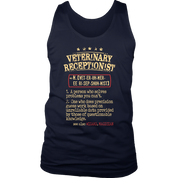 vet receptionist, Womans tank top, Racerback, Mens Tank top, Profession, Colleague gift, Coworker present, vet receptionist Gift