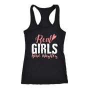 Fitness Real girls have muscles Gift, Birthday Present, Racerback, Tank Top, Summer Apparel