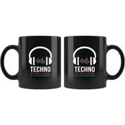 Techno Gift, Techno Mug-Techno It's not a genre It's a philosophy- Christmas Gift, Birthday Present, 11oz Black Coffee Mug, Tea Cup