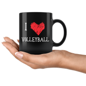 Volleyball - I Love Volleyball 11 oz Black Coffee Mug
