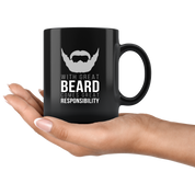 Beard mug beard cup With great beard comes great responsibility mug - beard gifts beard funny gifts beard mugs (11oz) Black