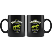 Horses mug - I'm a horseaholic on the road to recovery just kidding I'm on my way to go riding -Equestrian Mugs Equestrian gift (11oz) Black